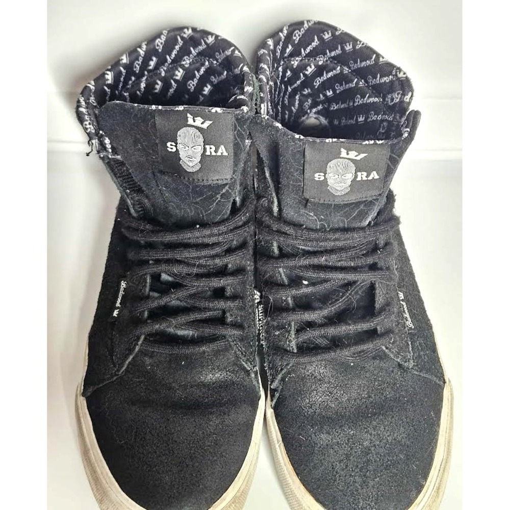 Used Supra x Badwood Belmont High Men's‎ Size 6/Women's Size 7.5 Black Suede